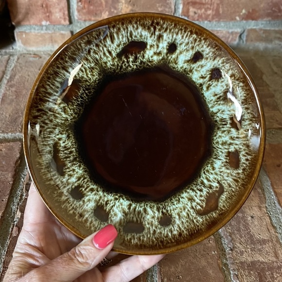 Harker Pottery Brown Drip Glazed Bread Side Plate Set of 6 - Picture 2 of 4